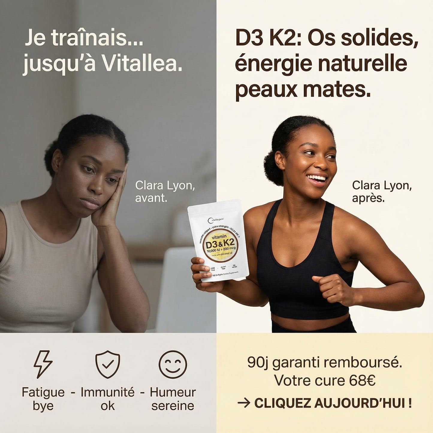 Vitalléa Paris – Vitamine D3 + K2 MK-7