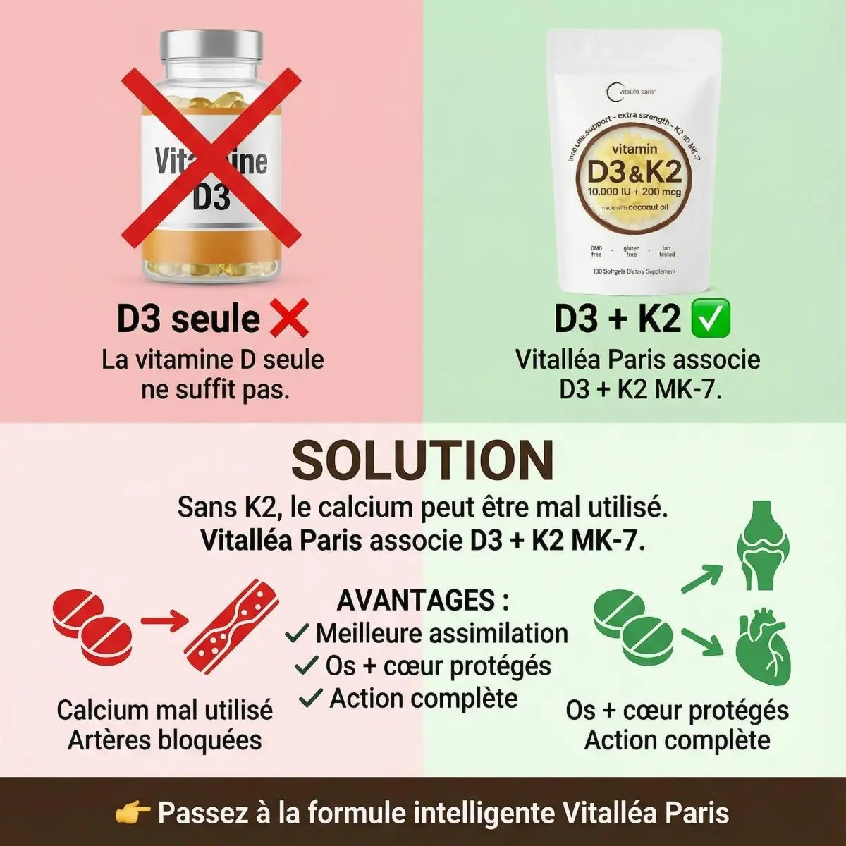 Vitalléa Paris Vitamine D3+K2 (MK-7)